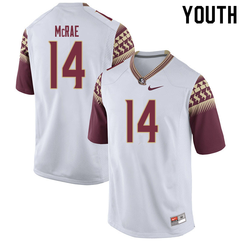 Youth #14 Jaleel McRae Florida State Seminoles College Football Jerseys Sale-White